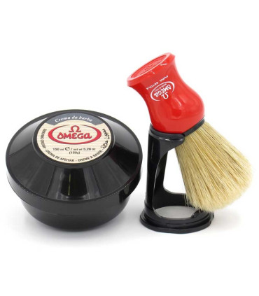 Set Brocha Afeitar Cerda, Jabón Eucalipto y Soporte Omega - 4