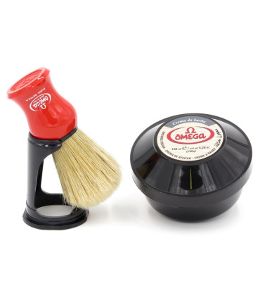 Set Brocha Afeitar Cerda, Jabón Eucalipto y Soporte Omega - 2