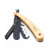 Navaja Barbero Parker Acero Inoxidable Negro Madera Pino SRPBA - 3
