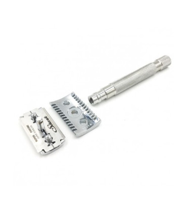 Maquinilla de Afeitar Clásica Parker Inox Peine Abierto 68S - 3