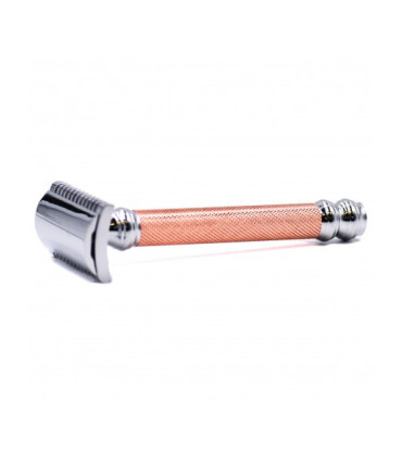 Maquinilla de Afeitar Clásica Parker Oro Rosa Peine Abierto 63C - 4