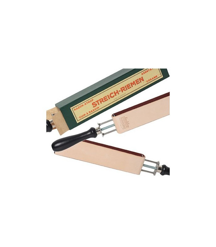 Asentador Ajustable Herold Solingen Cuero Ruso Juchten Natur✅