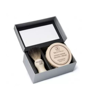 Set Brocha Tejón Puro y Crema Afeitar Sándalo Taylor of Old Bond Street - 2