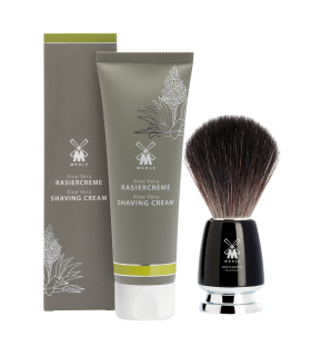 Set Afeitado MÜHLE Alóe Vera Crema y Brocha Fibra Negra - 2