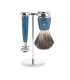 Set Afeitado Mühle Brocha Tejón Puro y Maquinilla Clásica Rytmo Azul Petrol - 1