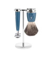 Set Afeitado Mühle Brocha Tejón Puro y Maquinilla Clásica Rytmo Azul Petrol