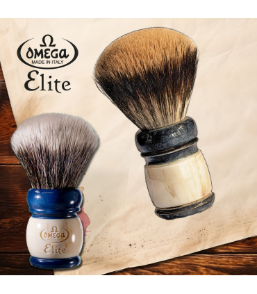 Brocha de Afeitar Fibra Sintética 1920 Elite Vintage Edition Omega - 2