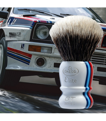 Brocha de Afeitar Fibra Sintética 1923 Elite GT Series Blanca Omega - 4