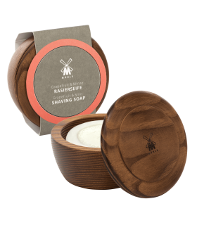 Bol de Afeitar Madera con Jabón MÜHLE Pomelo y Menta 65g - 1