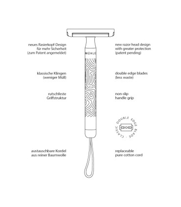 Maquinilla Afeitar Clásica Mühle Unisex Companion Cordón Coral - 3