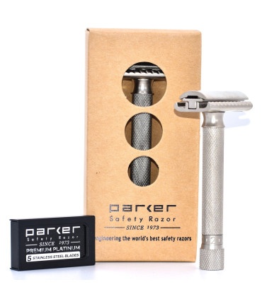 Maquinilla de Afeitar Clásica Variant Satinada Ajustable Parker VAR-SC - 5