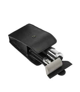 Kit Viaje Afeitado MÜHLE Peine Cerrado + Brocha Piel Negra - 4