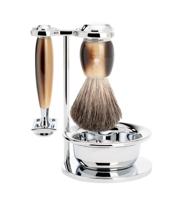 Set Afeitado Mühle Brocha Afeitar, Maquinilla y Bol Serie Vivo Cuerno - 1