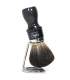 Brocha de Afeitar Tejón Negro Mango Negro y Soporte Omega - 1