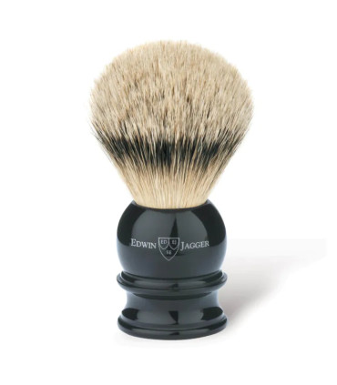 Brocha de Afeitar Tejón Punta Plata Imitación Ébano Edwin Jagger - 1