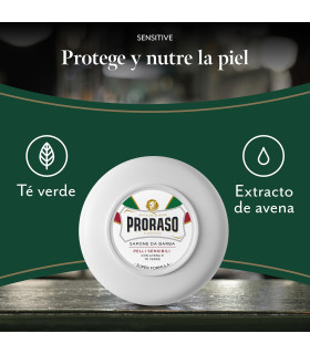 Jabón de Afeitar Té Verde y Avena Proraso 150ml - 3 Jabón de Afeitar Té Verde y Avena Proraso 150ml - 3