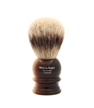 Brocha de Afeitar Tejón Punta Plata Imitación Cuerno Edwin Jagger - 1