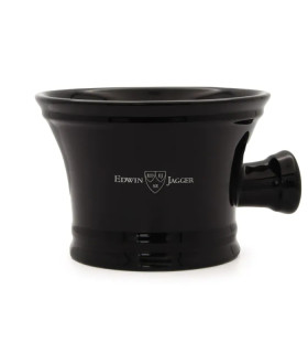 Taza de Afeitado Edwin Jagger Porcelana Negra con Asa - 1