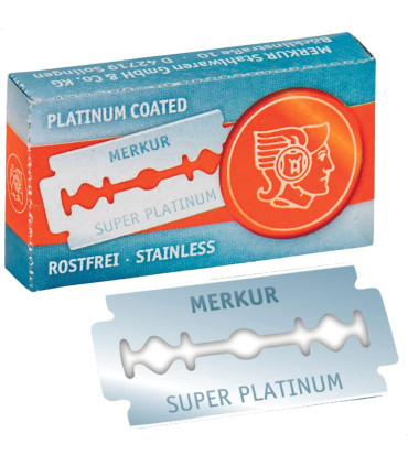 10 Cuchillas Afeitar Merkur Doble Filo Super Platinum - 1