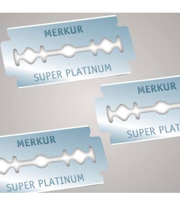10 Cuchillas Afeitar Merkur Doble Filo Super Platinum - 2
