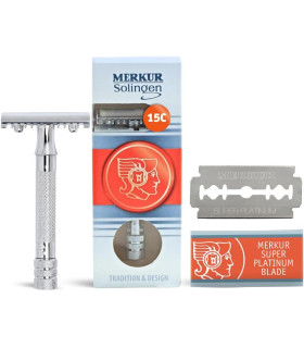 Maquinilla de Afeitar Clásica Merkur 15C Peine Abierto - 5