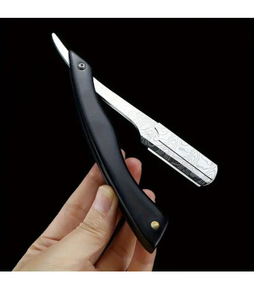 Navaja Afeitar Mango Ébano Hoja Imitación Damasco SensaBien - 1