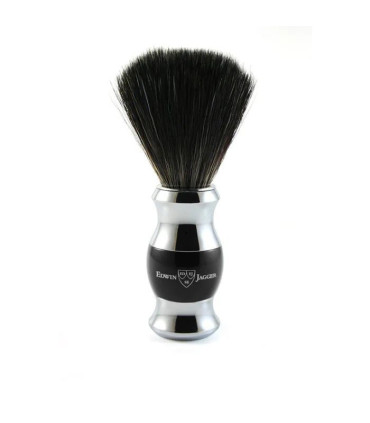 Brocha de Afeitar Negra y Cromada Pelo Sintético Edwin Jagger - 1