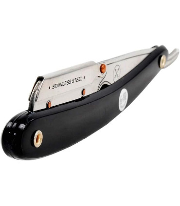 Navaja Barbero Parker Acero Inoxidable SRB Mango Negro - 3