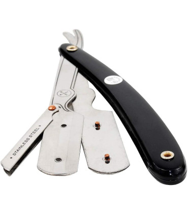 Navaja Barbero Parker Acero Inoxidable SRB Mango Negro - 2