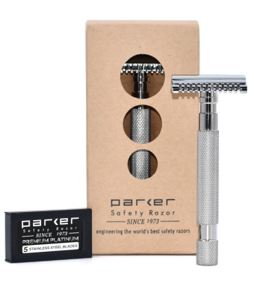 Maquinilla Afeitar Parker 68S Inox Peine Abierto - 4
