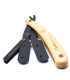 Navaja Barbero Parker Acero Inoxidable Negro Madera Pino SRPBA - 2