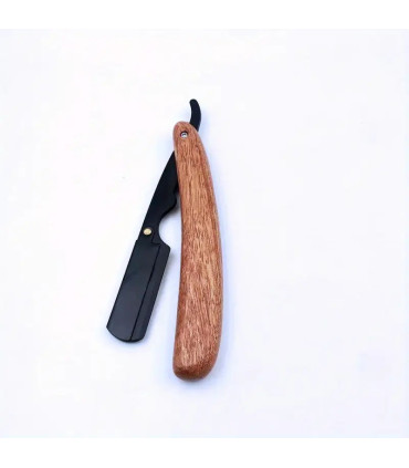 Navaja Barbero Mango Madera Palisandro Negra - 1