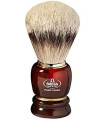 Brocha de Afeitar Tejón Punta Plata Caoba Omega