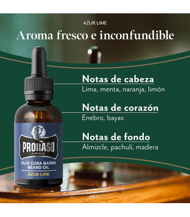 Aceite para Barba Azur Lime Proraso 30ml - 2