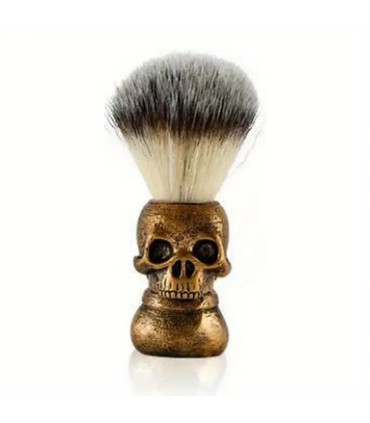 Brocha de Afeitar Calavera Dorada Pelo Cerda SensaBien - 1