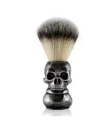 Brocha Afeitar Sintética Calavera Plateada SensaBien - 1