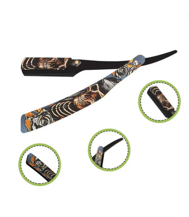 Set Afeitado Navaja Barbera y Brocha Cerda Calavera SensaBien - 3
