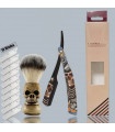 Set Afeitado Navaja Barbera y Brocha Cerda Calavera SensaBien