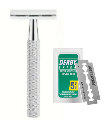 Maquinilla de Afeitar Clásica Peine Cerrado Cromo Brillo SensaBien - 1