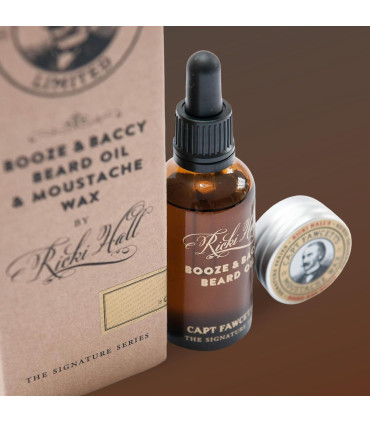 Pack Aceite Barba y Cera Bigote Bozze & Baccy Captain Fawcett - 2