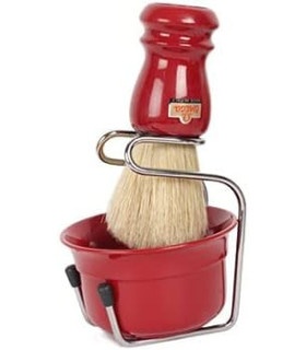 Set Afeitado Omega Granate Brocha, Bol y Soporte - 1