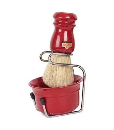 Set Afeitado Omega Granate Brocha, Bol y Soporte - 1