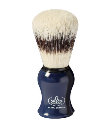 Brocha de Afeitar Pelo Cerda Azul Marino con Soporte Omega - 2
