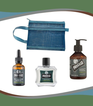 Pack Cuidado Barba Cypress y Vetiver Proraso Champú, Aceite y Bálsamo - 1