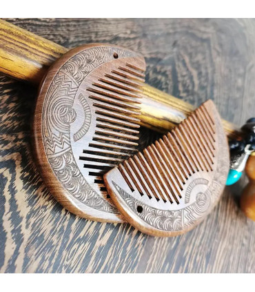 Peine Barba Madera Sándalo Media Luna SensaBien - 4