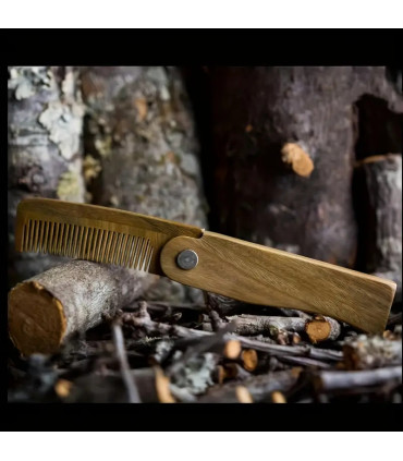 Peine Barba Madera Sándlo Plegable SensaBien - 2