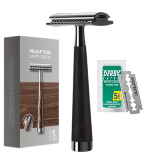 Maquinilla de Afeitar Madera Negra SensaBien Peine Cerrado - 1