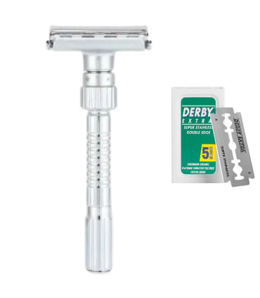 Maquinilla de Afeitar Clásica Ajustable y Apertura Mariposa SensaBien - 2