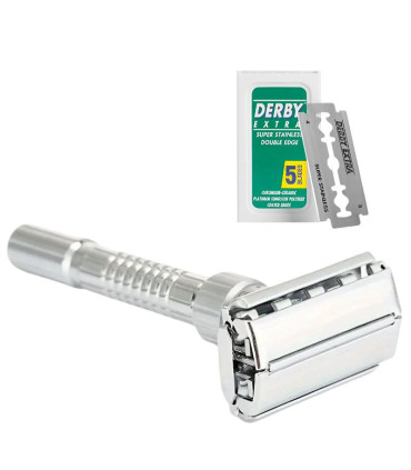 Maquinilla de Afeitar Clásica Ajustable y Apertura Mariposa SensaBien - 4