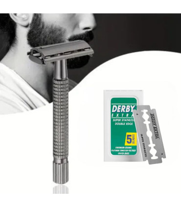 Maquinilla de Afeitar Apertura Mariposa Metal Oscuro SensaBien - 1